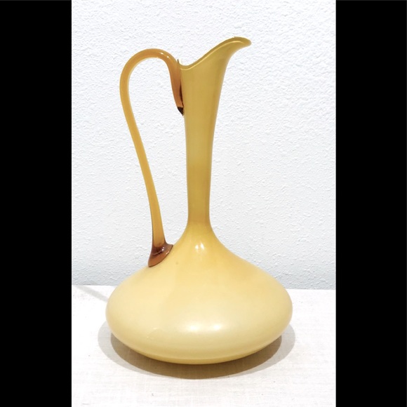 Empoli Italian Glass Other - Vintage Italian Empoli Hand Blown Glass Stylized Pitcher